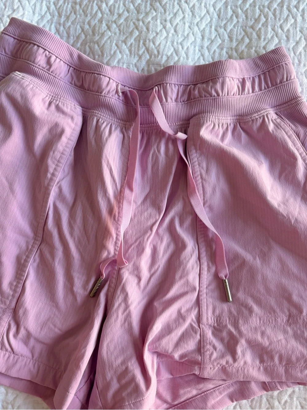 Women’s lululemon dance studio pink shorts with drawstring size 4